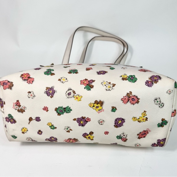 Coach Gallery Tote With Spaced Floral Field Print Chalk CA618 - Picture 3 of 12